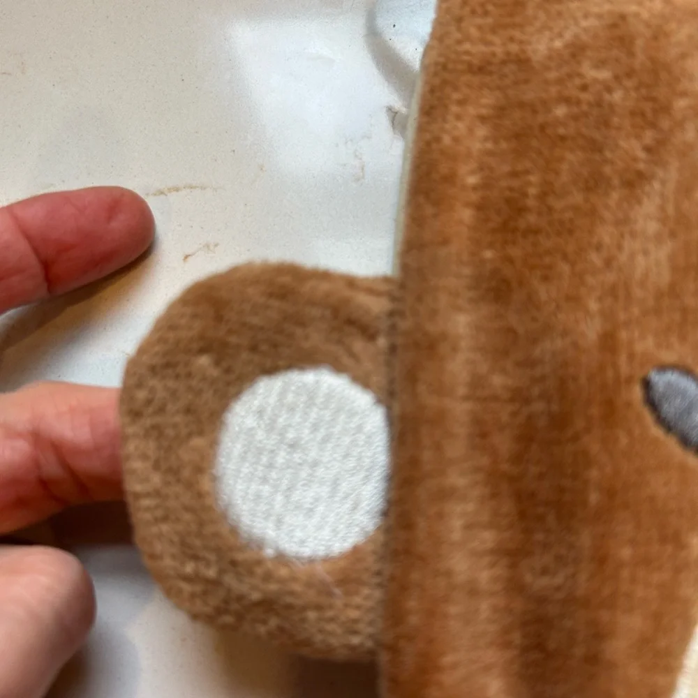 NWOT terry cloth and velour hooded bear towel